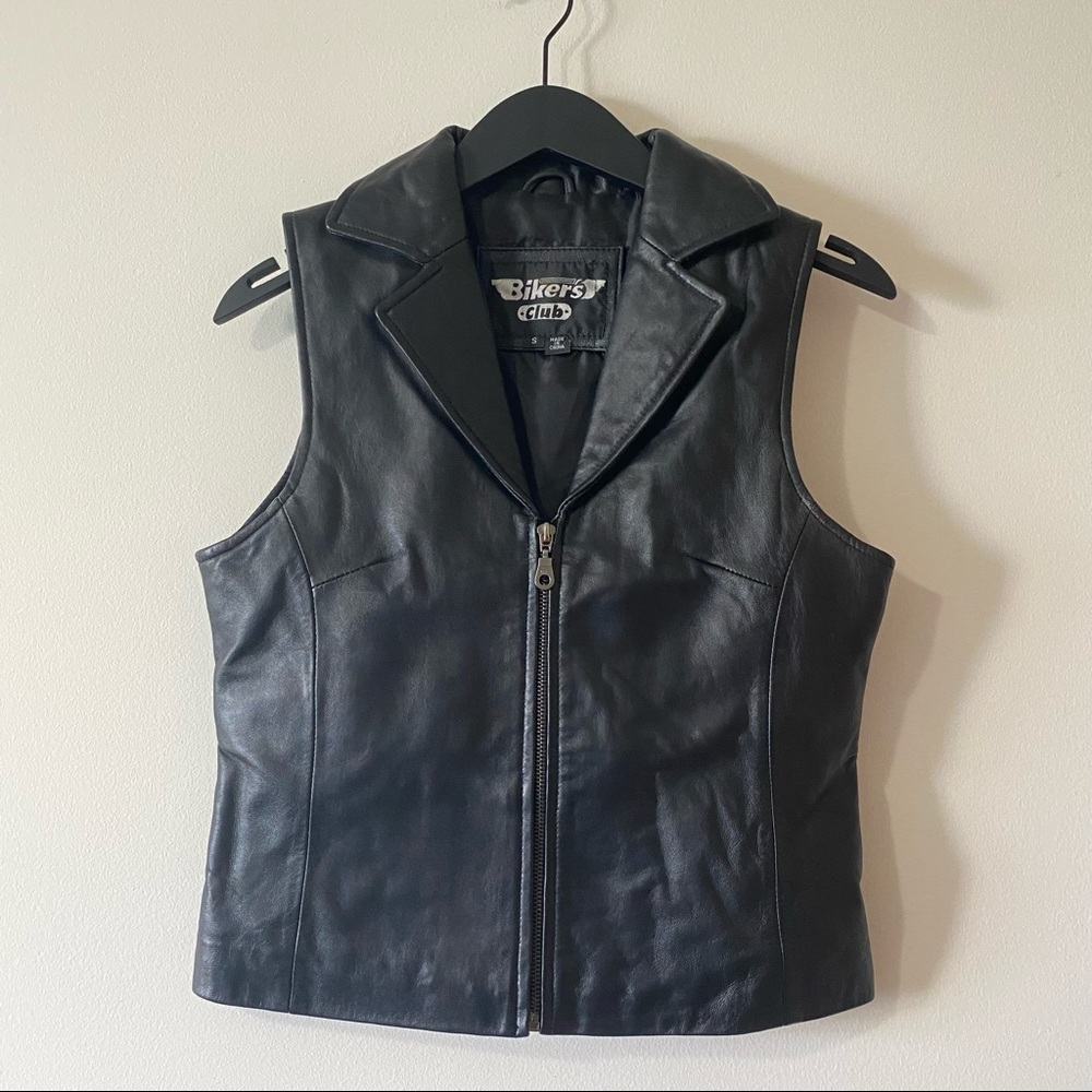 Bikers Club Leather Zip Vest